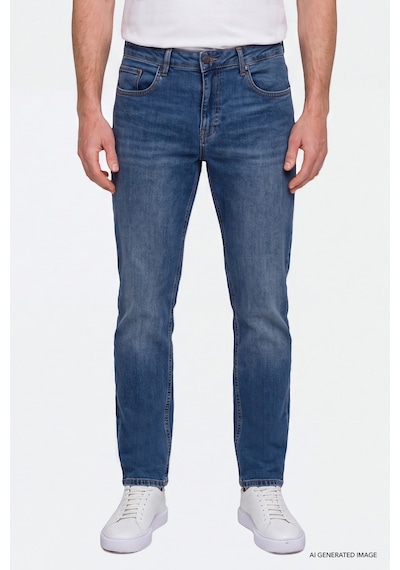 Ac&Co / Altınyıldız Classics Erkek Lacı Pamuklu Comfort Fit Rahat Kesim 5 Cepli Esnek Rahat Jean Kot Denim Pantolon