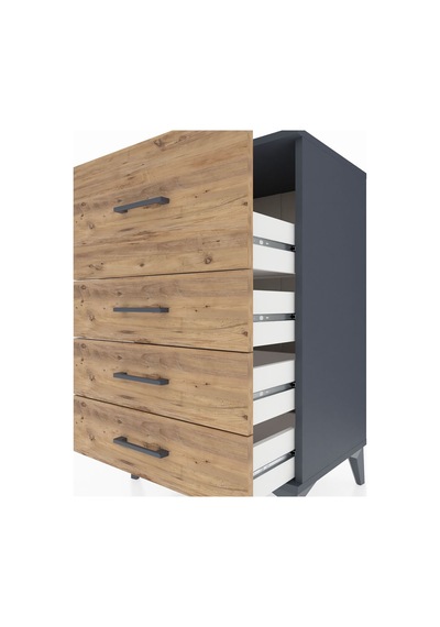 Hyperion Komodin 4 Çekmeceli 60x44x96 Antrasit-çam Antrasit