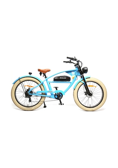 Bisan Rider Elektrikli Bisiklet 46 Cm Disk Fren 26 Jant 7 Vites Gökyüzü Mavisi Turuncu Çok Renkli