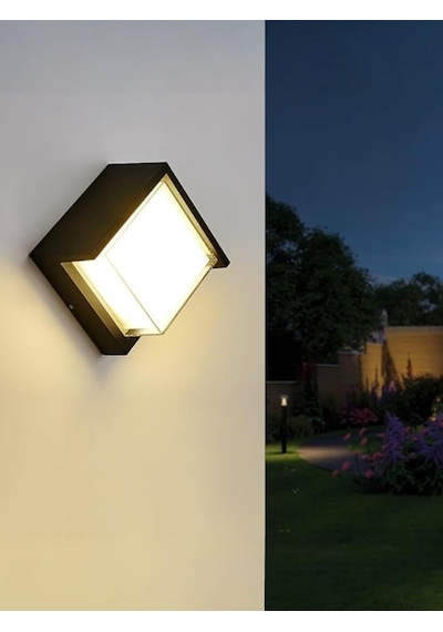 Ucuz Geldi Modern Led Duvar Aplik, 15w, 1500 Lümen, 3200k, Gün Işığı, Ip44, Siyah, Modern Tasarım Led Aplik İç Diğer