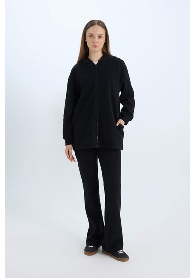 DeFacto Wide Leg Geniş Paça Esnek Belli Uzun Boy Pantolon E4387AX24WNBK81 Siyah