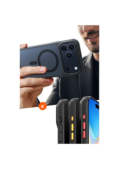Torras Apple iPhone Uyumlu 17 Pro Guardian Magsafe Kılıf Siyah