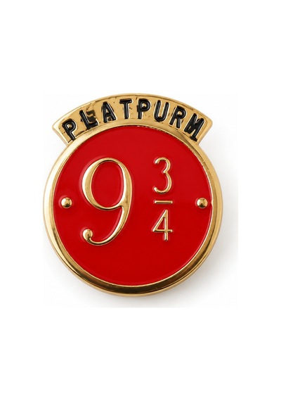 Harry Potter Peron 9¾ Temalı Kırmızı Gold Koleksiyonluk Rozet Hediye Gri