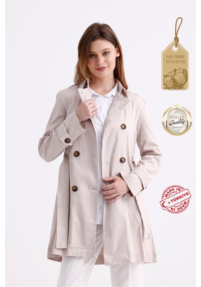 Pastelastore Esnek Pamuk Gabardin Kısa 80cm Omuz Apoletli Kemerli Kadın Trençkot 1120 Taş Rengi Taş Pastelastore Esnek Pamuk Gabardin Kısa 80cm Omuz Apoletli Kemerli Kadın Trençkot 1120 Taş Rengi Taş