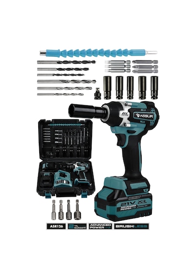 Assur Pro 21V Çift Akülü Kömürsüz 450nm Somun Sıkma Sökme - 2888