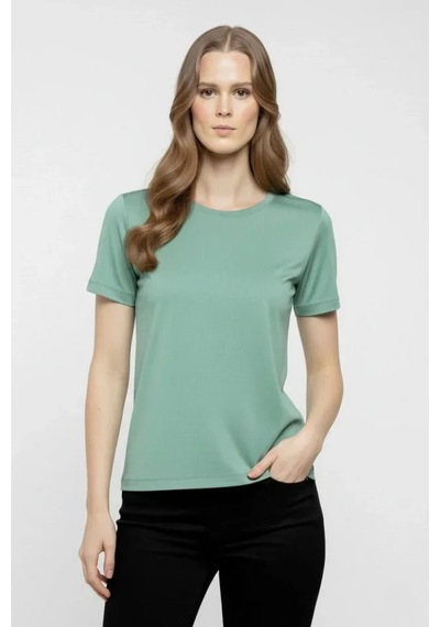 T-shirt Bisiklet Yaka Slim Fit Likralı Tişört Günlük Basic Body - Mint Yeşili
