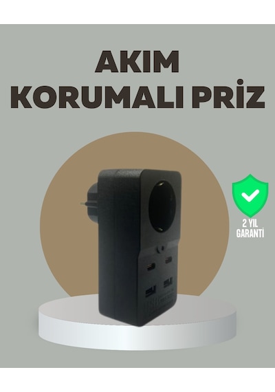 Akıllı Akım Dengelemeli Priz 2500w 4 Usb Type C Çıkışlı 0-2