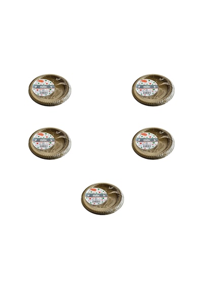 Kullan At Altın Renkli Parti Davet Plastik Tabak - 22 Cm. - 25 Adetlik 5 Paket