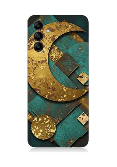 Samsung Galaxy A15 Uyumlu Altın Ay Ve Yıldızlar Desenli Silikon Kılıf Çok Renkli