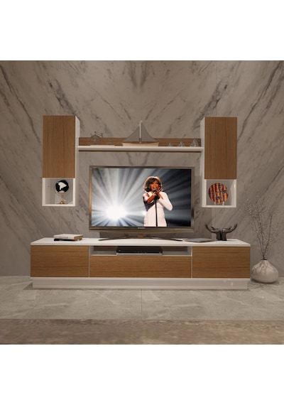 Decoraktiv Trio 5das Mdf Tv Ünitesi Tv Sehpası Beyaz - Ceviz