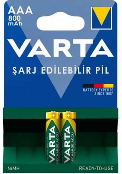 Varta 56703 1.2v 800 Mah Şarjlı Aaa İnce Kalem Pil 2'li Paket