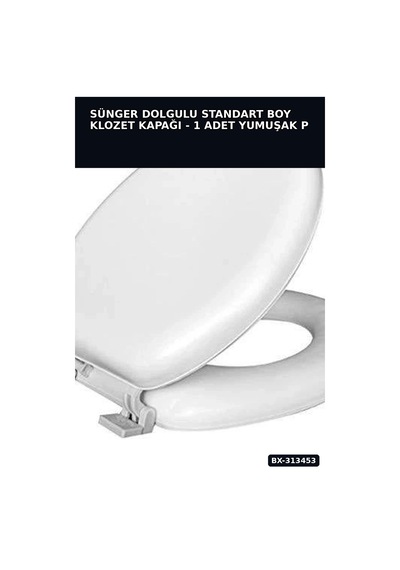 Sünger Dolgulu Standart Boy Klozet Kapağı - 1 Adet Yumuşak Puf Banyo Aksesuarı Bx-313453 12 Izgara