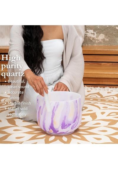 Meinl Sonic Energy 10" Marble Crystal Singing Bowl B4, Purple, 432 Hz, Crown Chakra