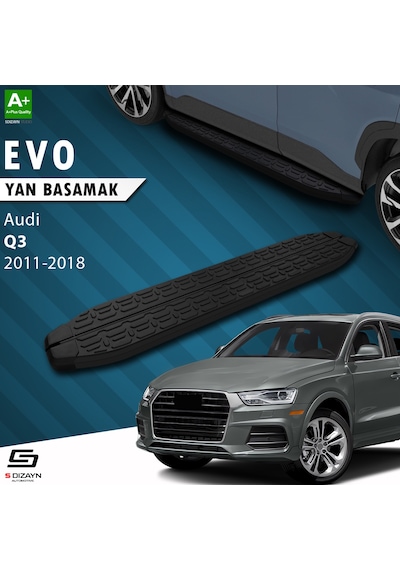 S-dizayn Audi Q3 8u Evo Siyah Yan Basamak 173 Cm 2011-2018
