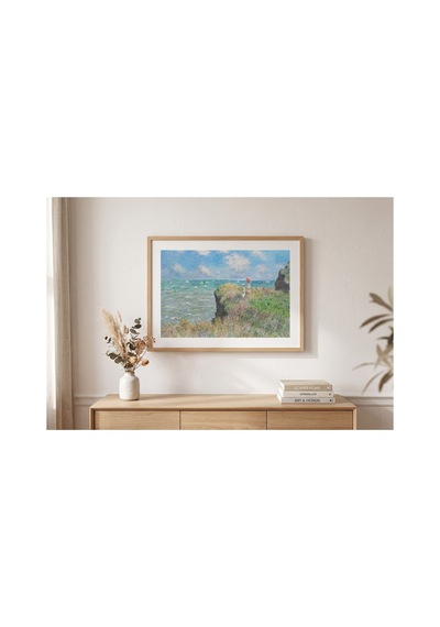 Monet Pourville'de Yamaç Yolu Çerçevesiz Poster 21x30 Cm A4 Tablo Empresyonist Duvar Dekoru