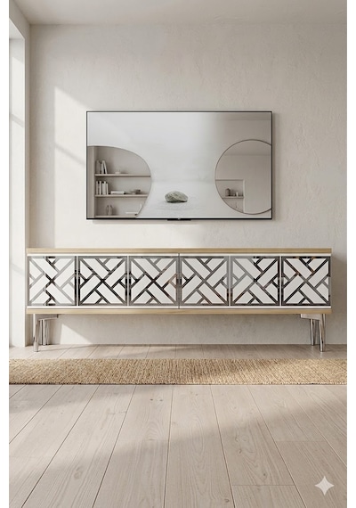 Tsa1238dbs Arex Tv Sehpası Safirmeşe-beyaz-silver 120cm