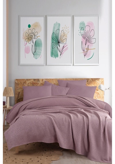 Eponj Home Ecocel Pike Örtü Battal Megaking 230x260cm Karde Mürdüm Mürdüm