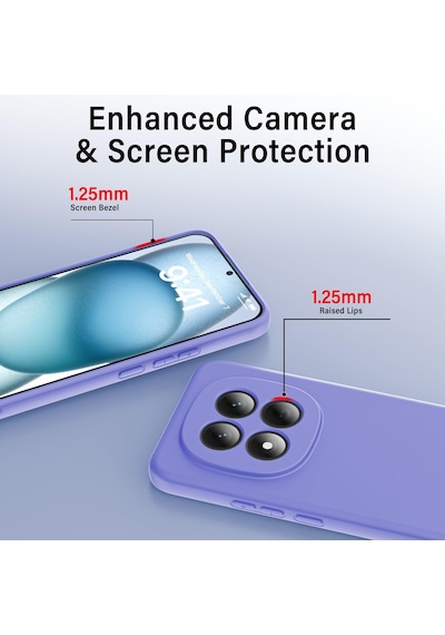 Xiaomi Redmi Note 15 Pro Plus 5g İle Uyumlu Kılıf Esnek Premium Yumuşak Silikon Telefon Kılıfı Kapak Lila