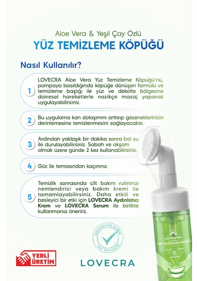 Aloe Vera Yüz Temizleme Köpüğü Gözenek Arındırıcı Derinlemesine Temizlik Canlılık 150 Ml