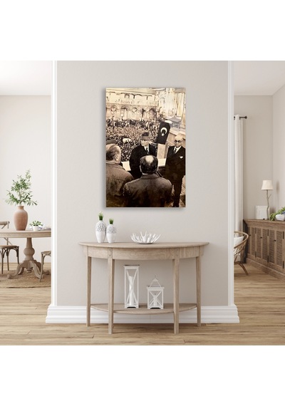 Atatürk Meydanda Hitap - Cam Tablo - Deg0593 50 X 70 Cm