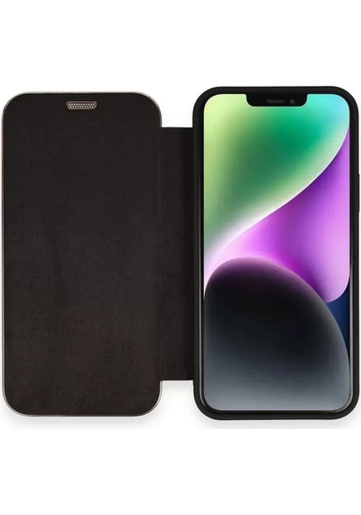 Newface Apple İphone 12 Kılıf Dolpin Kapaklı - Siyah