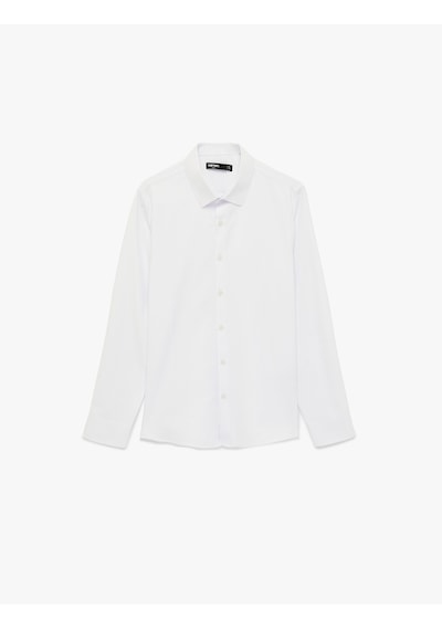 Koton Uzun Kollu Yarım İtalyan Yaka Slim Fit Gömlek Beyaz 6sam60100hw Beyaz Koton Uzun Kollu Yarım İtalyan Yaka Slim Fit Gömlek Beyaz 6sam60100hw Beyaz