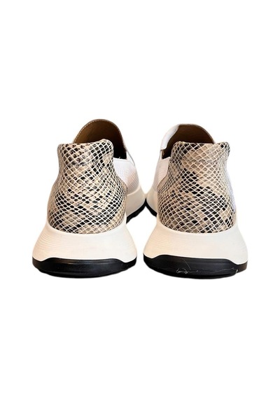 Beyaz Hakiki Deri Yanları Lastikli Comfort Taban Sneaker Beyaz
