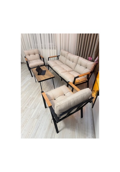 Houseart Balkon, Bahçe,teras,cafe - Salon - Metal Kanepe Koltuk Takımı - 3 1 1 Sehpa Krem Houseart Balkon, Bahçe,teras,cafe - Salon - Metal Kanepe Koltuk Takımı - 3 1 1 Sehpa Krem
