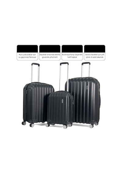Reymond Luggage Reymond Gusto Abs Körüklü Valiz, Kabin Boy Siyah