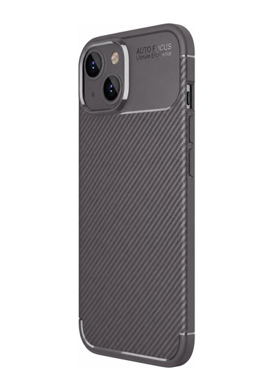 Apple iPhone  Uyumlu,  14 Kılıf Auto Focus Karbon Kapak - Gri