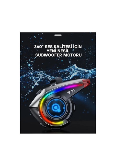 Hubrendy Kargo Y21 Rgb Işık Efektli Intercom Bluetooth Motosiklet Kask Kulaklığı Intercom Kulaklık 23477160