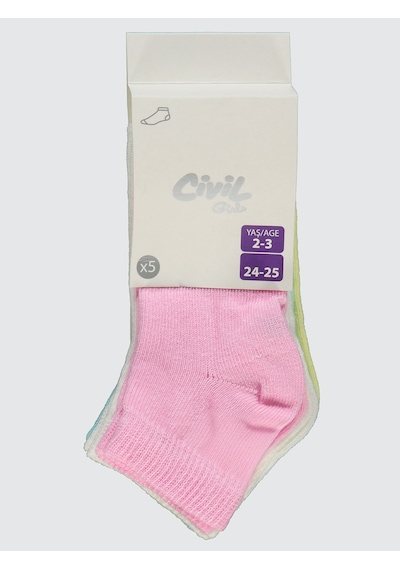 Civil Girls Kız Çocuk 5'li Patik Çorap 2-12 Yaş Standart