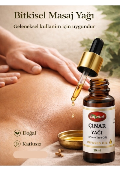 Safvital Çınar Yağı 20 Ml Bitkisel Maserasyon Yağı Aromatik Kullanım Cilt Ve Saç Bakımına Uygun & Aromaterapi