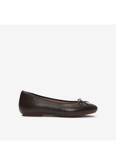 167 Chocolate Brown Babet Kadın Diğer Hx8-001/167 Fitflop Delıcato Bow Soft Leather Ballet Flats Kahverengi