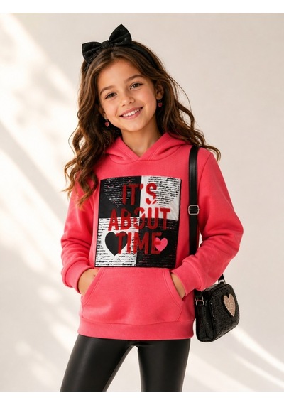 Kız Çocuk Nar Çiçeği Sweatshirt