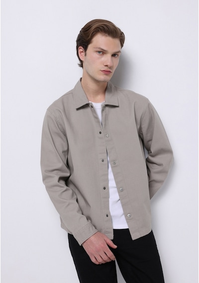 Colin's Colins Crop Fit Erkek Bej Shacket Cl1075308 Q1.v1 Beı Bej