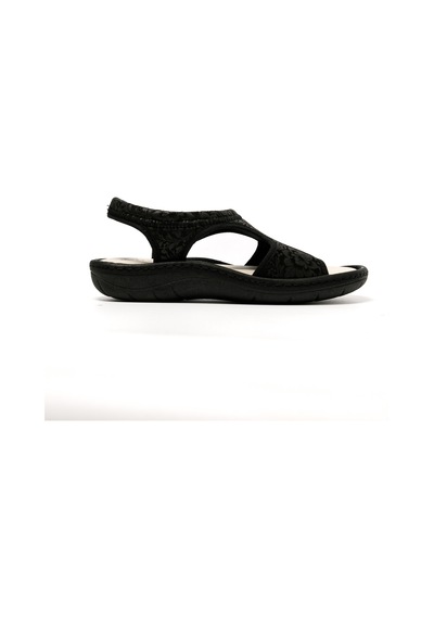 Sandalet Kadın 5364 Green Life Stretch Women's Footwear Black Siyah