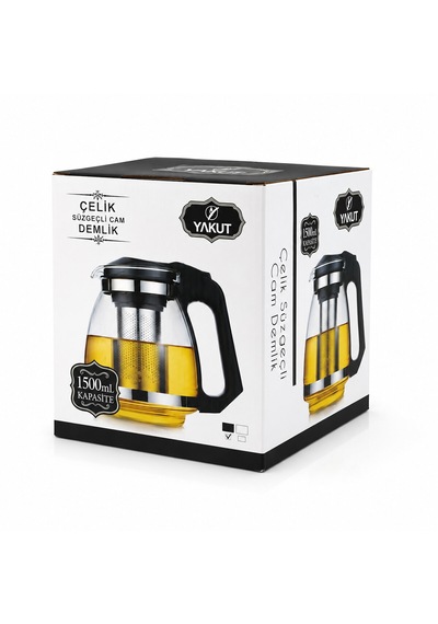 Çelik Süzgeçli Cam Demlik 1500ml 5639 1