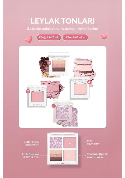 Kişiselleştirilebilir 4'lü Boş Far Paleti Custom Palette Container Diğer