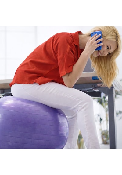 Evapera Yeni Nesil Pilates Topu + Pompa Profesyonel Dayanıklı Fitness Yoga Denge Egzersiz Plates Topu 75 Cm Pembe