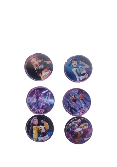 6'lı Lisanslı K-pop Hunterix Demon Hunters İblis Avcıları Yaka Çanta Rozeti Pin - Orijinal Fan Aksesuarı - Yüksek Kalite Koleksiyon Ürünü Diğer
