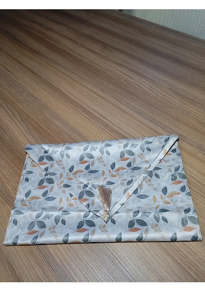 Qulothes Pamuklu Polyester Baskılı Kumaş Özel Püsküllü Zikzak Dikiş Runner Çok Renkli