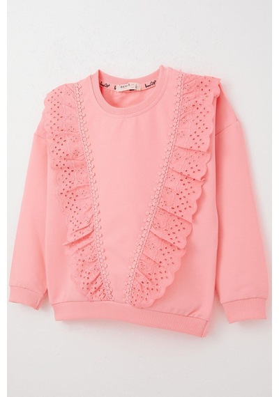 Breeze Kız Çocuk Sweatshirt Güpürlü 1.5-5 Yaş, Pembe