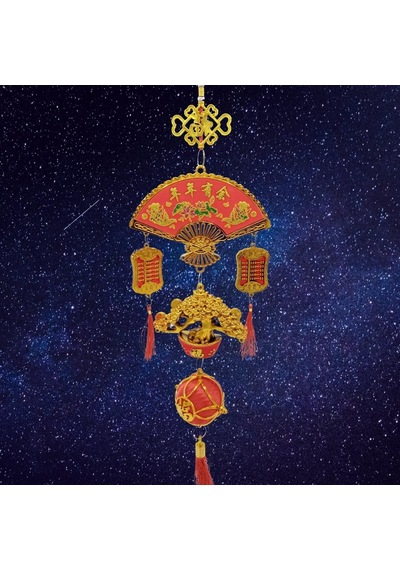 Feng Shui Yelpaze Hayat Ağacı Şans Ve Bereket Askılık 80 Cm