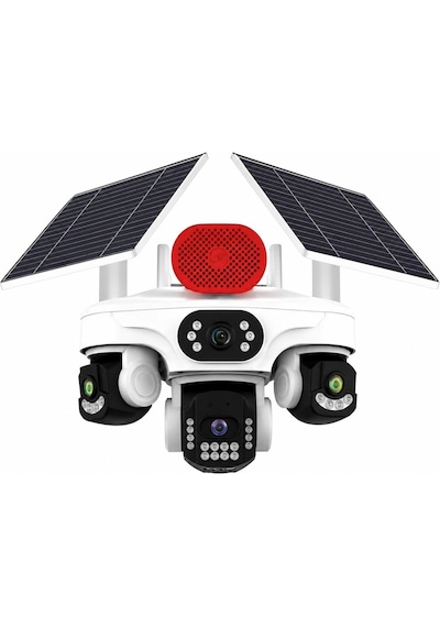 O-kam Ok-s-337 Premium 4g 4 Lens Aov Solar Çift Panel Sirenli
