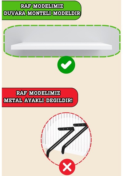 Beyaz Petek Üstü Dresuar Uçan Kitaplık Raf Düzenleyici Raf Model 70 Cm Duvara Monteli Beyaz