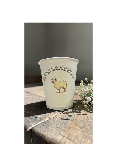 Kurban Bayramı-iyi Bayramlar Temalı Tek Kullanımlık 7 Oz 50 Adet Karton Bardak 1