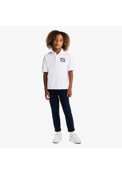 Tommy Hilfiger Tommy Jeans Flag Fresh Çocuk Beyaz Polo Kb0kb09595 Beyaz