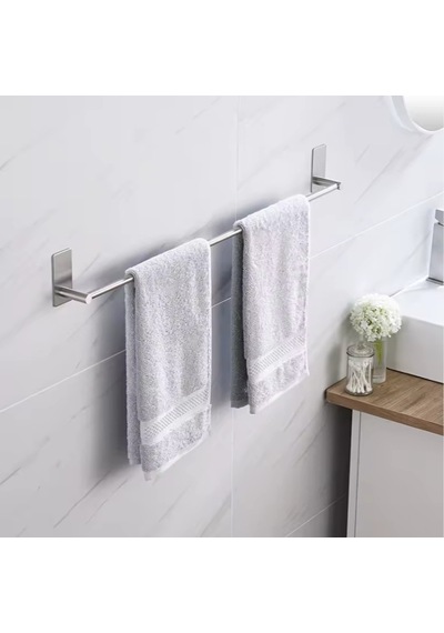 Havluluk Dik Rozetli 32cm Yapışkanlı Paslanmaz Çelik Krom Rengi Krom
