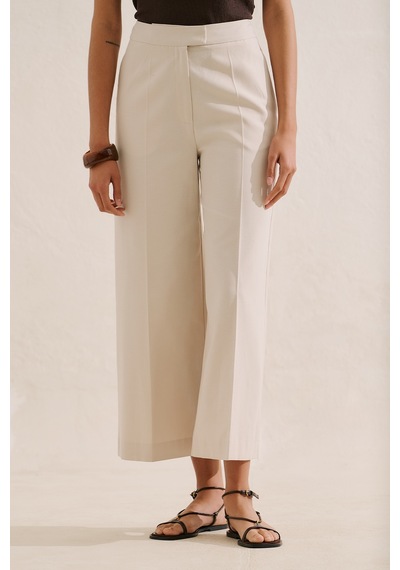 Manuka Klasik Geniş Paça Kısa Pantolon Bej Ss26pnt00041-10 No